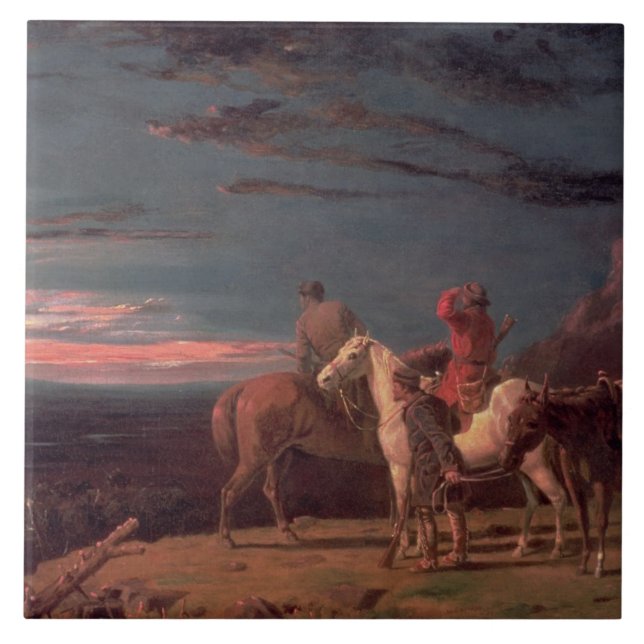 Azulejo Un fiesta de exploradores, 1851 (aceite en lona) (Frente)
