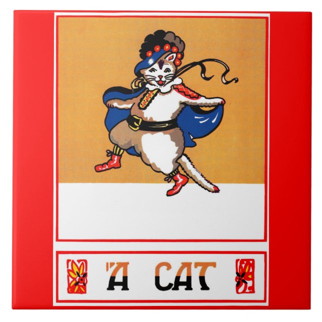 Azulejo Un gato (Frente)