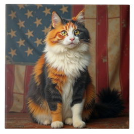 Azulejo Un gato patriótico