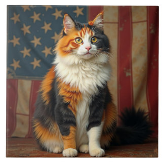 Azulejo Un gato patriótico