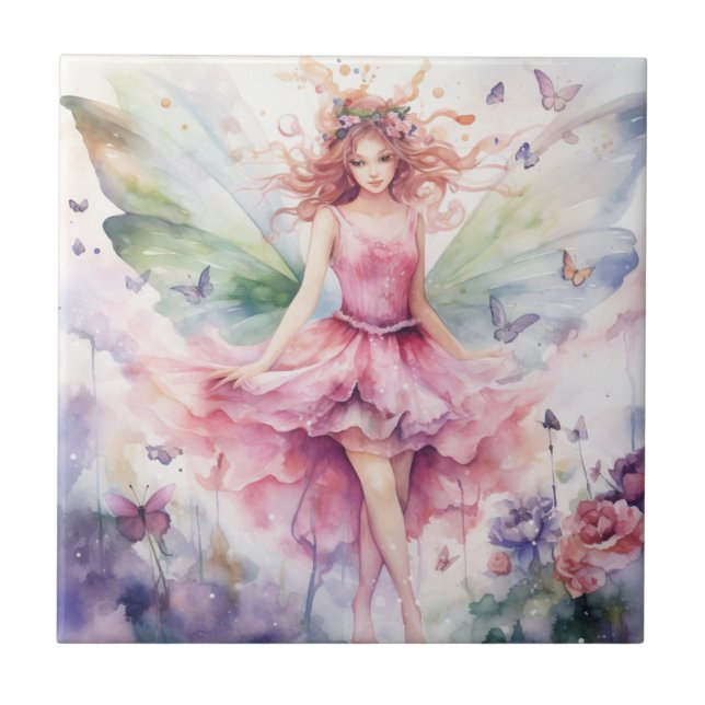 Azulejo Un Hada Hermosa de Primavera (Frente)