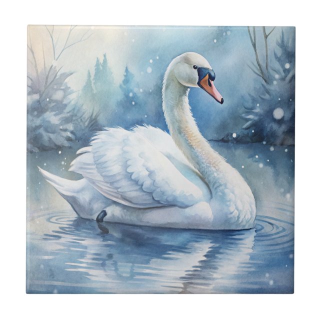 Azulejo Un hermoso cisne (Frente)