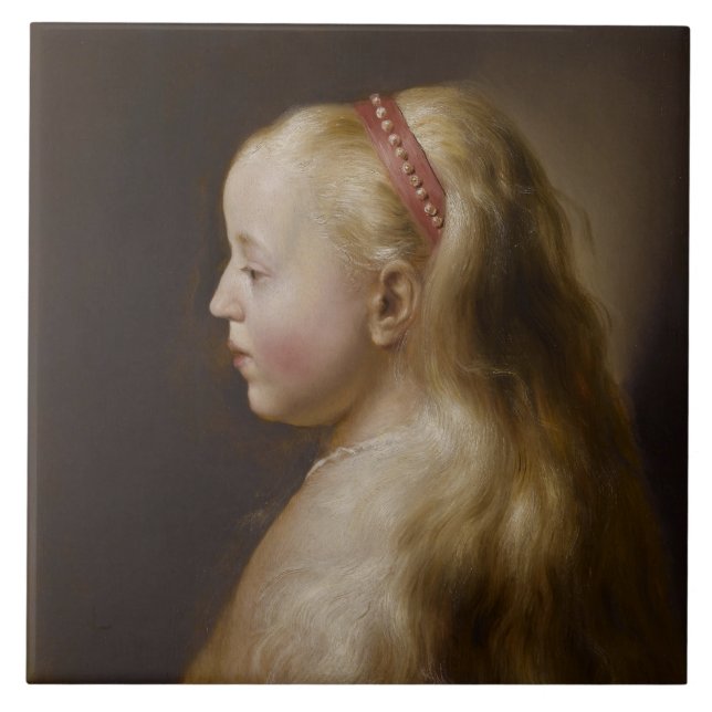 Azulejo Un joven Chica rubio (por Jan Lievens) (Frente)