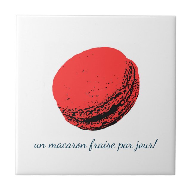Azulejo un macaron fraise par jour! (Frente)