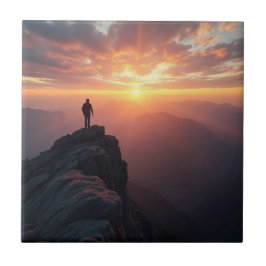 Azulejo Un majestuoso amanecer visto desde la cima de la m