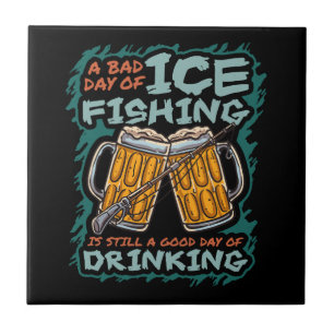 Azulejo Un mal día de pesca en hielo divertido humor citas
