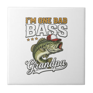 Azulejo Un mal diseño vectorial vintage de pesca de lubina