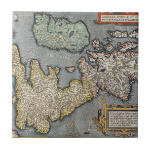 Azulejo Un mapa de Gran Bretaña el 1587