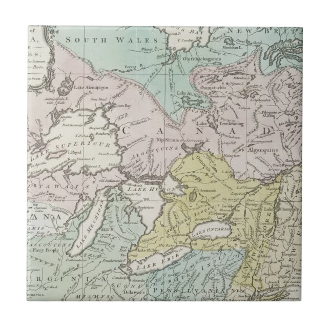 Azulejo Un mapa exacto de Canadá, 1761 (Frente)