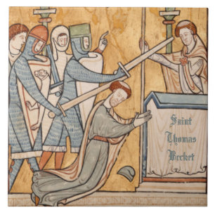 Azulejo Un Martirio Temprano de St. Thomas Becket en el Ar