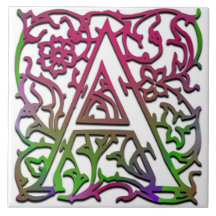 Un Monograma "Jardín Besque" Tile cerámico