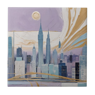 Azulejo Un paisaje urbano lunar