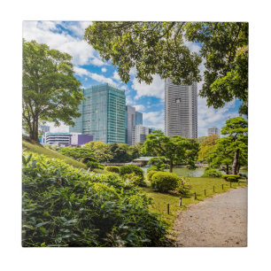Azulejo Un paseo por los jardines de Hama Rikyu, Tokio