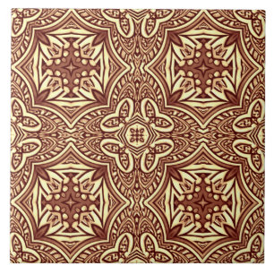 Azulejo Un patrón clásico marrón vintage único