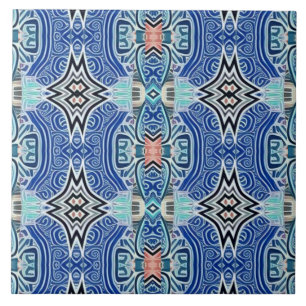 Azulejo Un patrón clásico vintage de cerámica multicolor