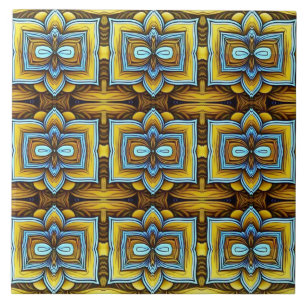 Azulejo Un patrón clásico vintage de cerámica multicolor