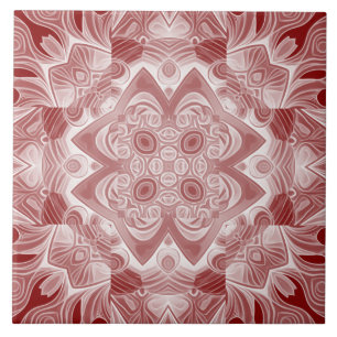 Azulejo Un patrón clásico vintage de color rojo y blanco