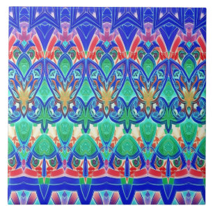 Azulejo Un patrón horizontal multicolor vintage