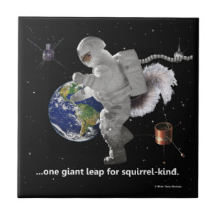 Azulejo Un pequeño paso para la ardilla