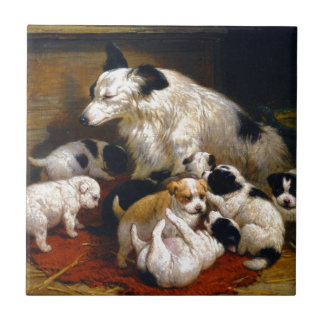 Azulejo Un perro y sus perritos
