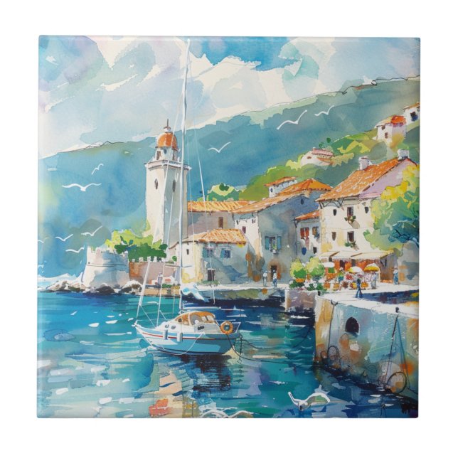 Azulejo Un puerto marítimo (Frente)
