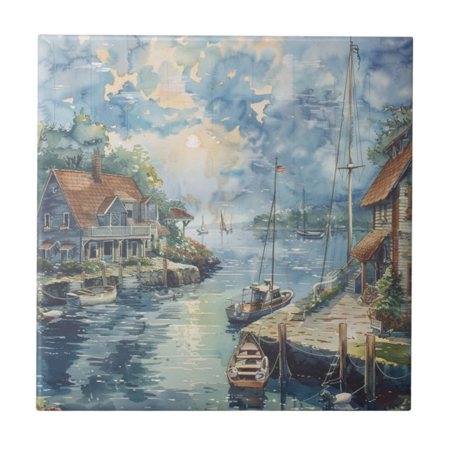 Azulejo Un puerto tranquilo (Frente)