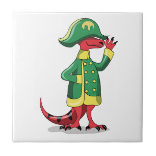 Azulejo Un Rex De Tyrannosaur Personalizado Vestido Como N