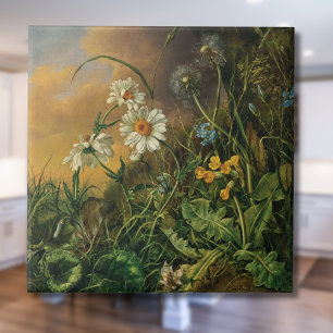 Azulejo Un suelo forestal con margaritas, prímulas...