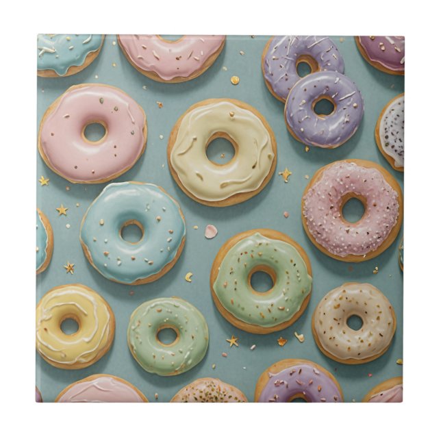 Azulejo Un sueño caprichoso de donas pastel (Frente)