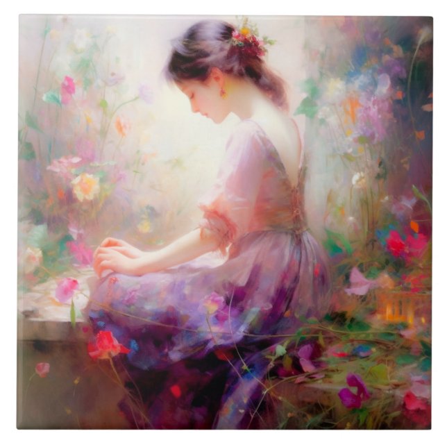 Azulejo Un sueño de Dios de flores (Frente)