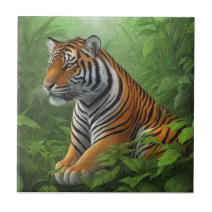 Azulejo Un tigre hermoso en la jungla
