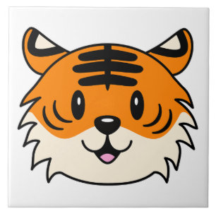 Azulejo Un tigre Personalizado sonriente y agudo
