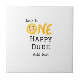 Azulejo Un tipo feliz 1er feliz cumpleaños sonriente amari