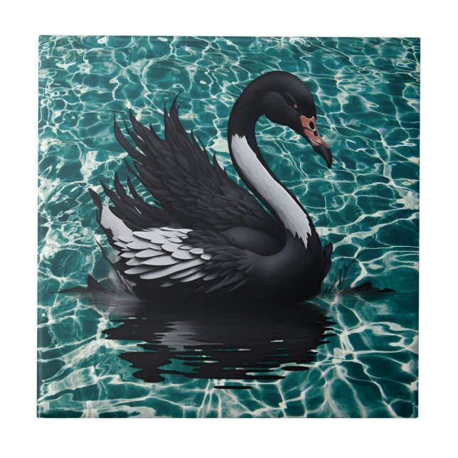 Azulejo Un toque de elegancia - Encantador cisne negro (Frente)