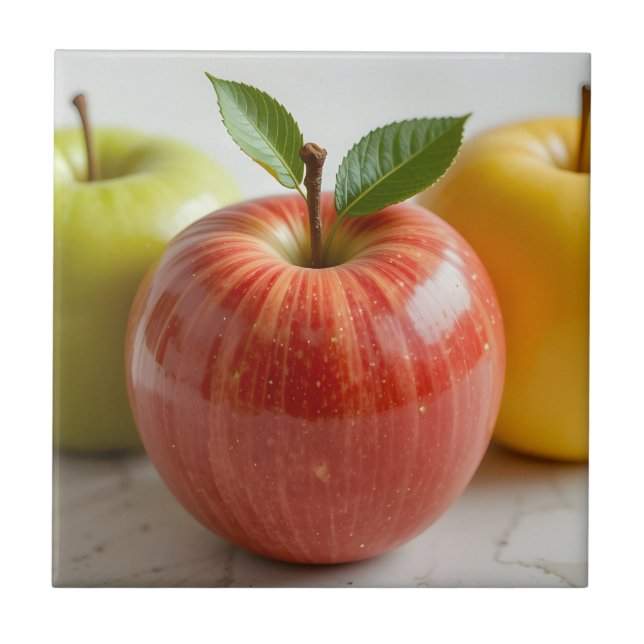 Azulejo Un trío de manzanas (Frente)