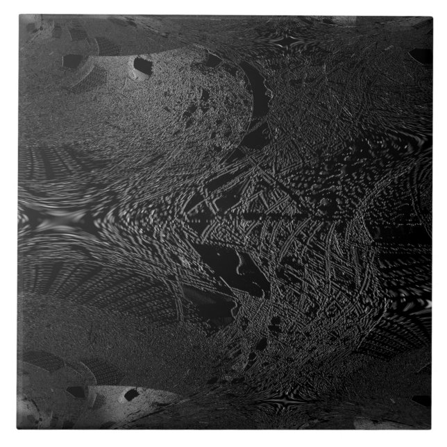 Azulejo Un trozo de cerámica negra oscura con un espacio e (Frente)