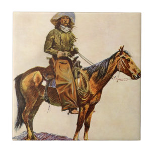 Azulejo Un vaquero de Arizona por Remington, oeste vintage
