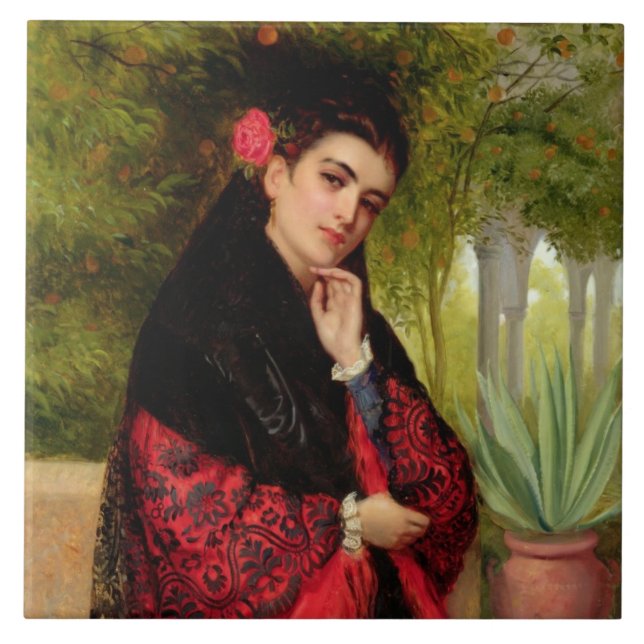 Azulejo Una belleza española, 1872 (aceite en lona) (Frente)