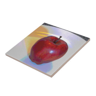 Azulejo Una brillante manzana roja