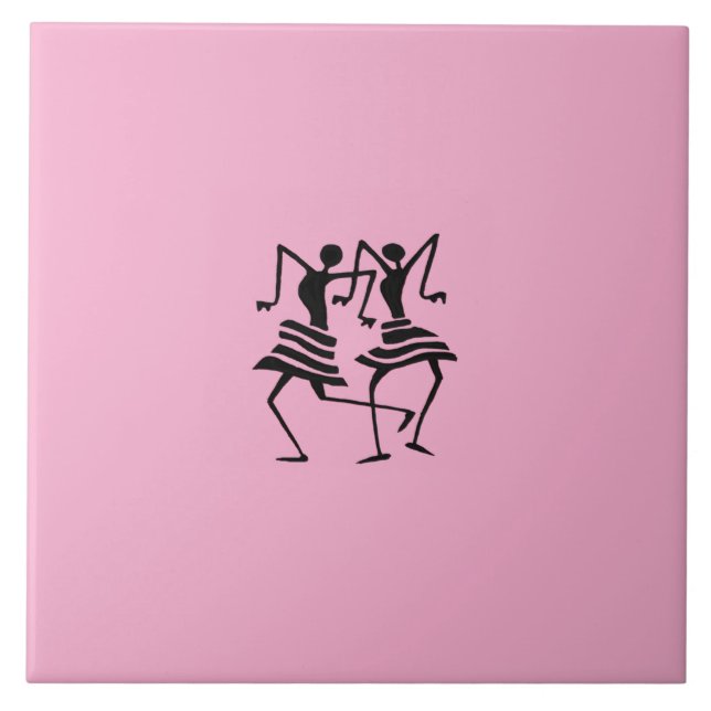 Azulejo Una celebración linda, danza rosa (Frente)