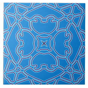 Azulejo Una cerámica de patrón clásico de color azul vibra