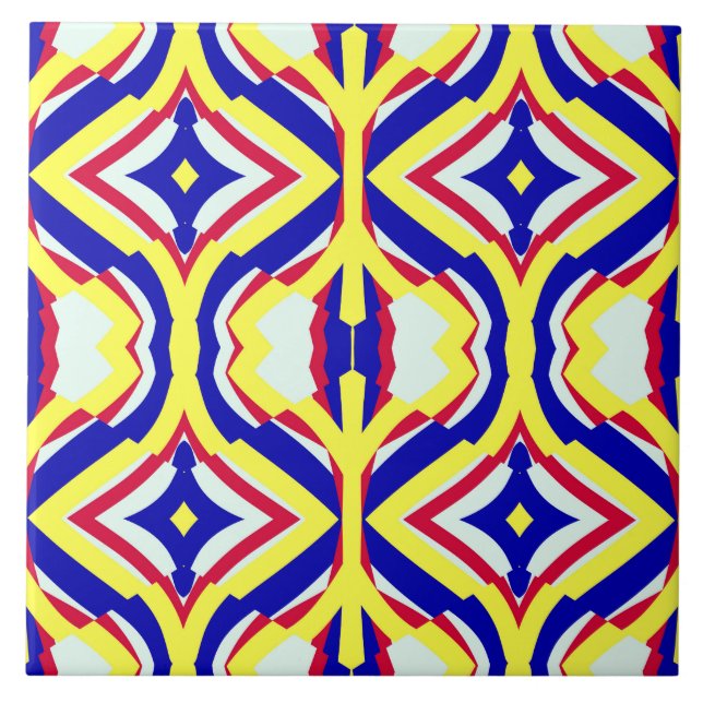 Azulejo Una cerámica moderna de patrón multicolor (Frente)