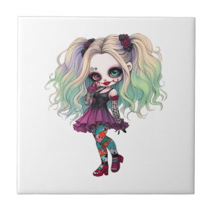 Azulejo Una Colección de Diseños de Halloween de una Chica
