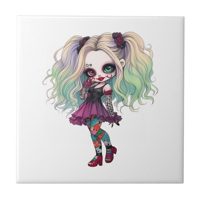 Azulejo Una Colección de Diseños de Halloween de una Chica (Frente)
