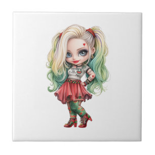 Azulejo Una Colección de Diseños de Halloween de una Chica
