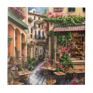Azulejo Una escena callejera italiana Serie de diseño de e