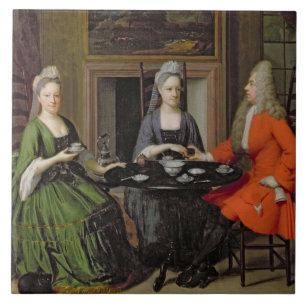 Azulejo Una fiesta del té (aceite en lona)