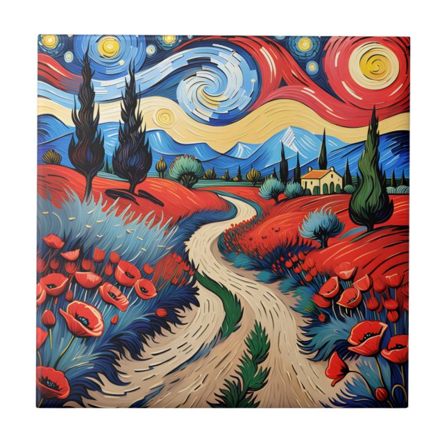 Azulejo Una hermosa pradera (Frente)