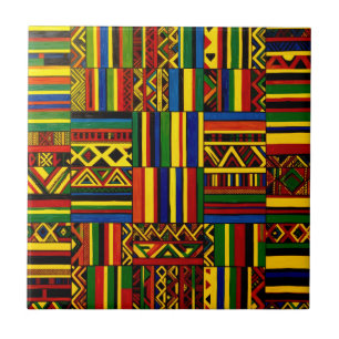 Azulejo Una interpretación estilizada de la estampa "Kente