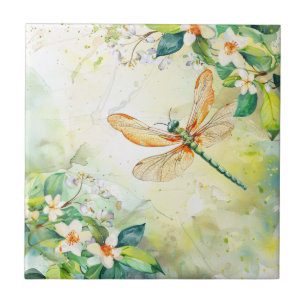 Azulejo Una libélula de primavera